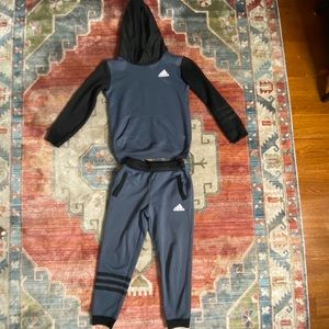 Adidas grey and black track suit- 10/12